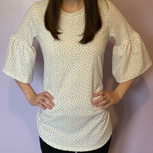 Polka Dot Bell Sleeve Top
